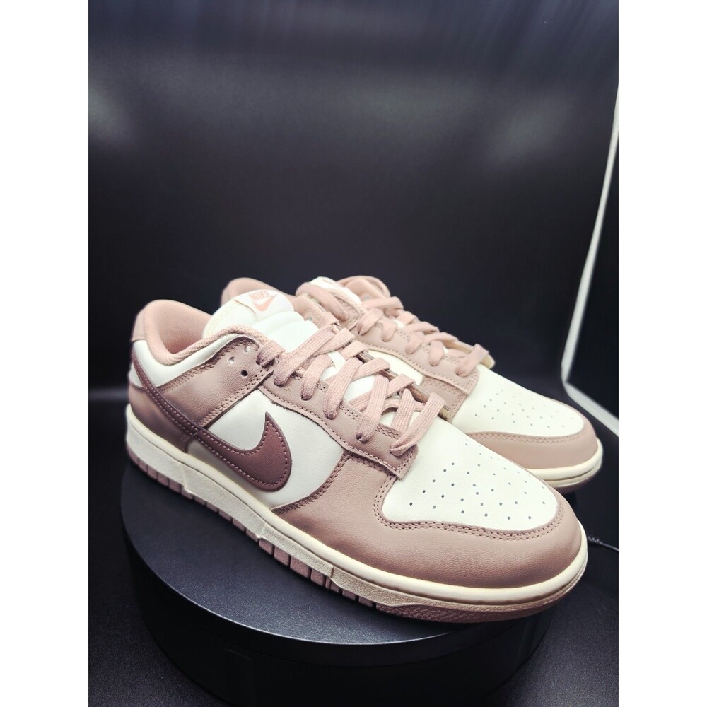 Nike Dunk Low Men’s Low Top Leather Sneaker Pink/White Rubber 9.5 Men/11 Women